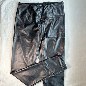 Fashion Nova Womens Black Faux Leather Fleece Lined Leggings NP3049S Medium